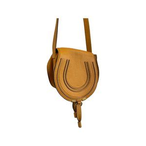 Chloé Marcie Mini Leather Crossbody Bag in Orange / Sunflower / Mustard Color